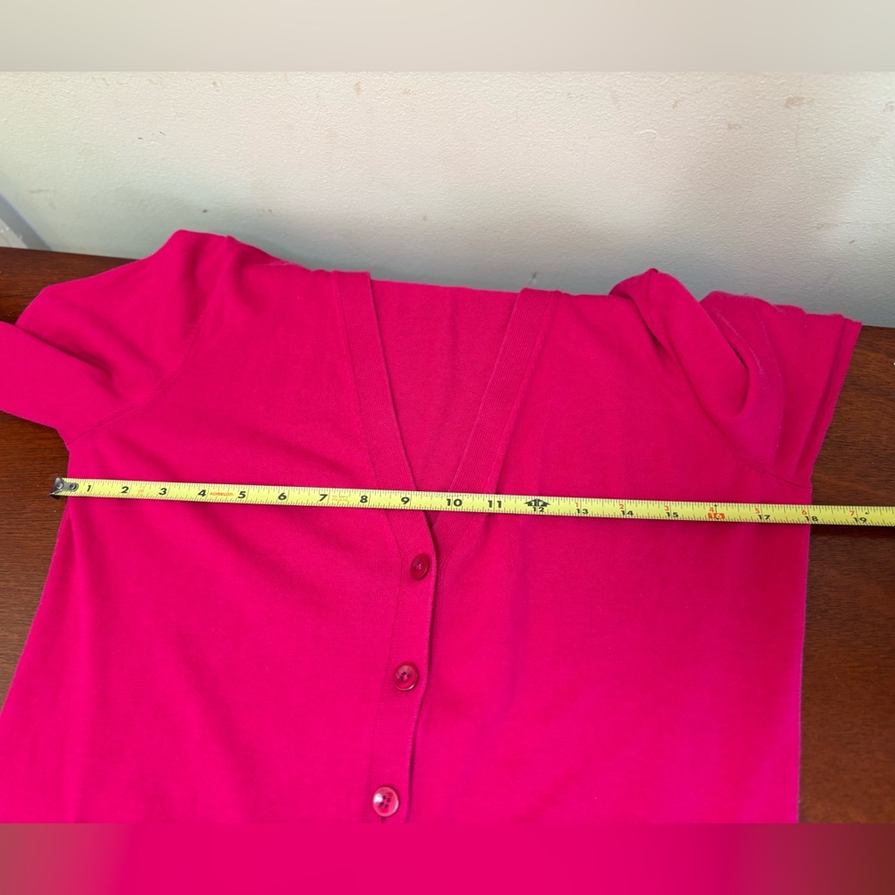 Talbots size SP raspberry color long sleeve v-neck cardigan - Picture 7 of 7